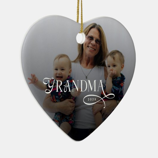Modern Grandma Photo Personalized Keramisch Ornament (Rechts)