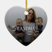 Modern Grandma Photo Personalized Keramisch Ornament (Voorkant)