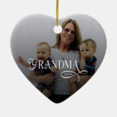 Modern Grandma Photo Personalized Keramisch Ornament (Achterkant)
