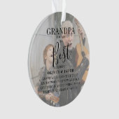 Modern 'GRANDPA' 2 Foto Names & Quote Kerstmis Ornament (voorkant)