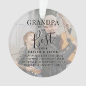 Modern 'GRANDPA' 2 Foto Names & Quote Kerstmis Ornament (voorkant)