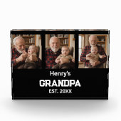 Modern Grandpa Est. Name Year Photo Acrylic Block Fotoblokken (Voorkant)