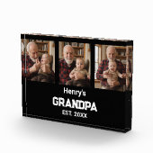Modern Grandpa Est. Name Year Photo Acrylic Block Fotoblokken (Rechts)
