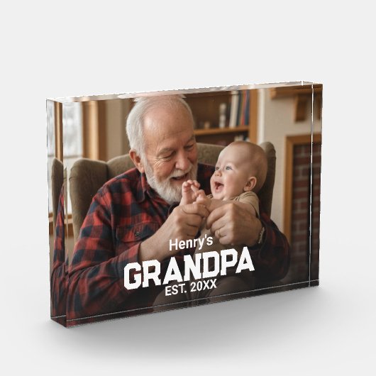 Modern Grandpa Est. Name Year Photo Block Fotoblokken (Links)