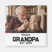 Modern Grandpa Established Est. Name Year Photo Magneet (Voorkant)