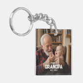 Modern Grandpa Established Est. Name Year Photo Sleutelhanger (Voorkant Links)
