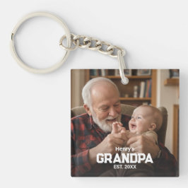 Modern Grandpa Established Est. Name Year Photo Sleutelhanger