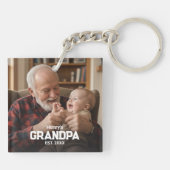 Modern Grandpa Established Est. Name Year Photo Sleutelhanger (Achterkant)