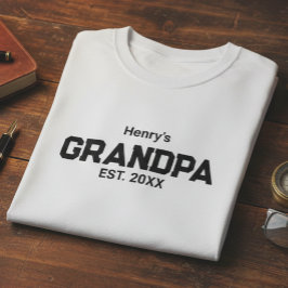 Modern Grandpa Established Est. Name Year  T-shirt