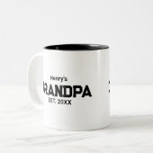 Modern Grandpa Established Est. Name Year Tweekleurige Koffiemok (Voorkant links)
