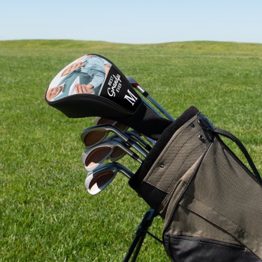 Modern Grandpa - Gepersonaliseerd monogram & Foto Golfheadcover (Insitu)