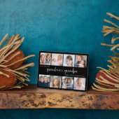Modern Grandparents Photo Collage Heart Script Fotoplaat (Zijkant)