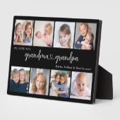 Modern Grandparents Photo Collage Heart Script Fotoplaat (Zijkant)