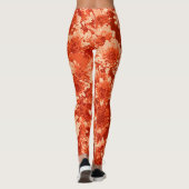 Modern Graphic Dahlia Flowers, Mandarijn Sinaasapp Leggings (Achterkant)