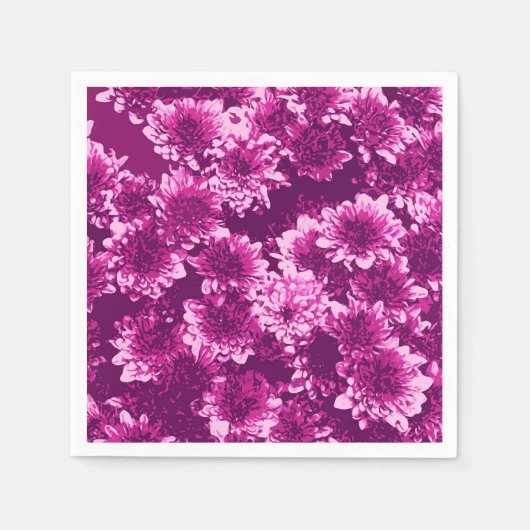 Modern Graphic Dahlia Pattern, Amethyst Paars Servetten (Voorkant)