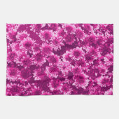 Modern Graphic Dahlia Pattern, Amethyst Paars Theedoek (Horizontaal)