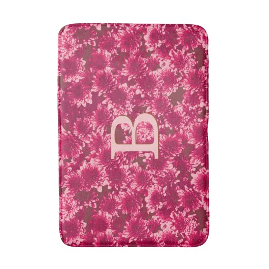 Modern Graphic Dahlia Pattern, Bourgogne en Roze Badmat (Voorkant Verticaal)