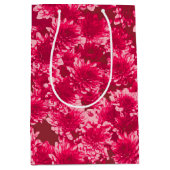 Modern Graphic Dahlia Pattern, Bourgogne en Roze Medium Cadeauzakje (Voorkant)