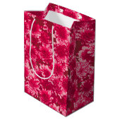 Modern Graphic Dahlia Pattern, Bourgogne en Roze Medium Cadeauzakje (Achterkant Gekanteld)