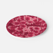 Modern Graphic Dahlia Pattern, Bourgogne en Roze Papieren Bordje (Gekanteld)