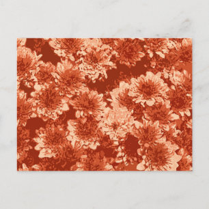 Modern Graphic Dahlia Pattern, Mandarijns Oranje Briefkaart