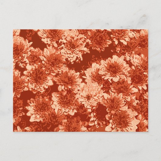 Modern Graphic Dahlia Pattern, Mandarijns Oranje Briefkaart (Voorkant)
