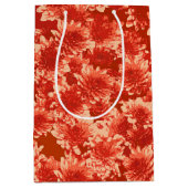 Modern Graphic Dahlia Pattern, Mandarijns Oranje Medium Cadeauzakje (Voorkant)