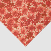 Modern Graphic Dahlia Pattern, Mandarijns Oranje Tissuepapier (Detail)