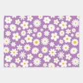 Modern Graphic Daisy Roze Blauw & Paarse Pastel Inpakpapier Vel (Voorkant 3)