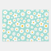 Modern Graphic Daisy Roze Blauw & Paarse Pastel Inpakpapier Vel (Voorkant 2)