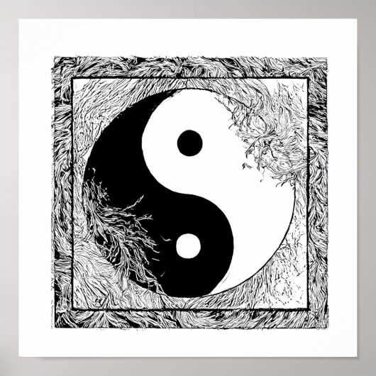 Modern Graphic Design: High-Contrast Yin Yang Poster (Voorkant)