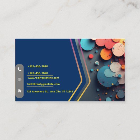 Modern Graphic Designer Business Card | Custom Min Visitekaartje (Achterkant)