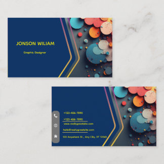 Modern Graphic Designer Business Card | Custom Min Visitekaartje