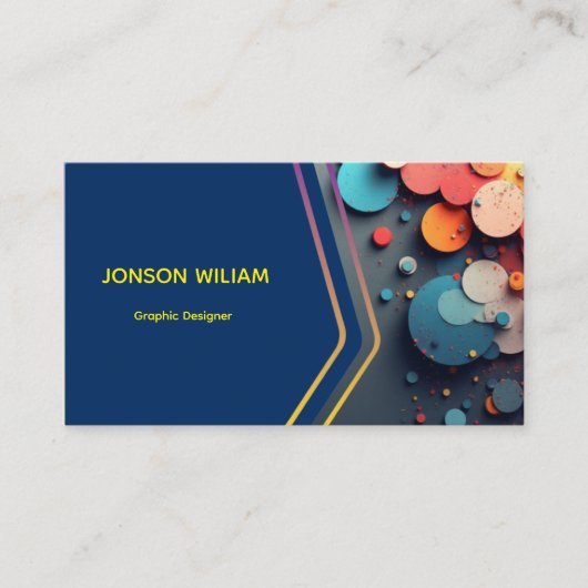 Modern Graphic Designer Business Card | Custom Min Visitekaartje (Voorkant)