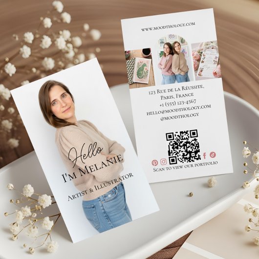 Modern Graphic Designer Professional Photo QR Code Visitekaartje