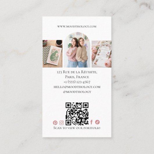 Modern Graphic Designer Professional Photo QR Code Visitekaartje (Achterkant)