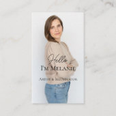 Modern Graphic Designer Professional Photo QR Code Visitekaartje (Voorkant)