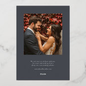 Modern Graphit Elegant Photo Wedding Save the Date Folie Uitnodiging (Achterkant)