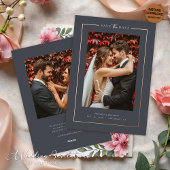 Modern Graphit Elegant Photo Wedding Save the Date Folie Uitnodiging