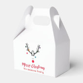 Modern grappig abstract Kerstmis rendier op wit Bedankdoosjes (Voorkant Zijde)