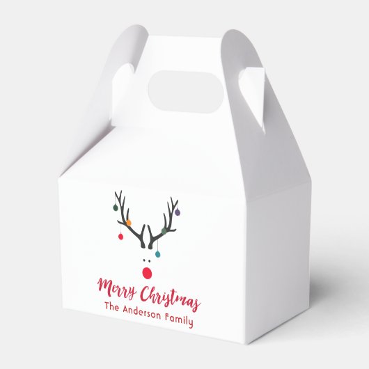 Modern grappig abstract Kerstmis rendier op wit Bedankdoosjes (Voorkant Zijde)
