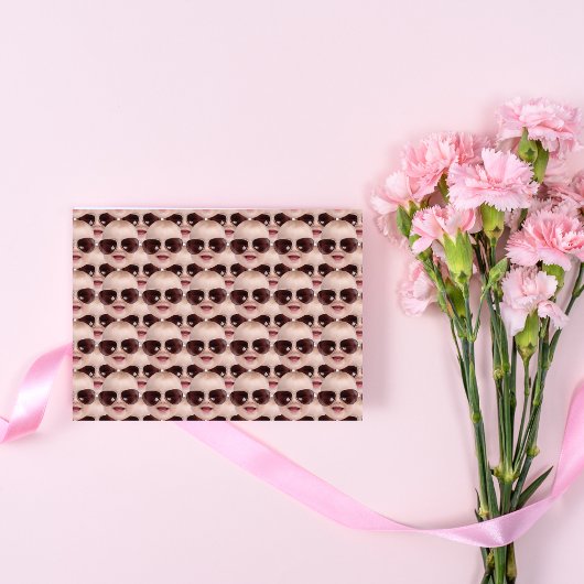 Modern Grappig Gezicht Verjaardag Kerstfeest Party Cadeaupapier