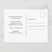 Modern grappig huis is waar de hond beweegt aankondigingskaart (Achterkant)