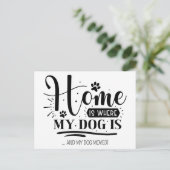 Modern grappig huis is waar de hond beweegt aankondigingskaart (Staand voorkant)