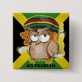 Modern Grappig Jamaica Geen Probleem Vierkante Button 5,1 Cm