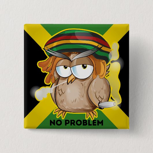 Modern Grappig Jamaica Geen Probleem Vierkante Button 5,1 Cm (Voorkant)