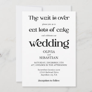 Modern grappig minimalistisch script wit bruiloft kaart