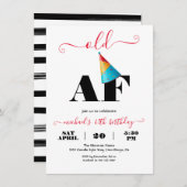 Modern Grappig Oud AF Verjaardagsfeestje Kaart (Voorkant / Achterkant)