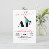 Modern Grappig Oud AF Verjaardagsfeestje Kaart (Staand voorkant)