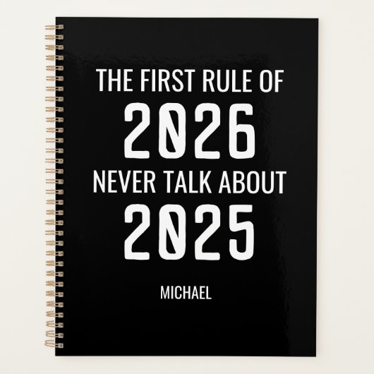 Modern Grappig Quote Zwart 2026 Planner (Voorkant)